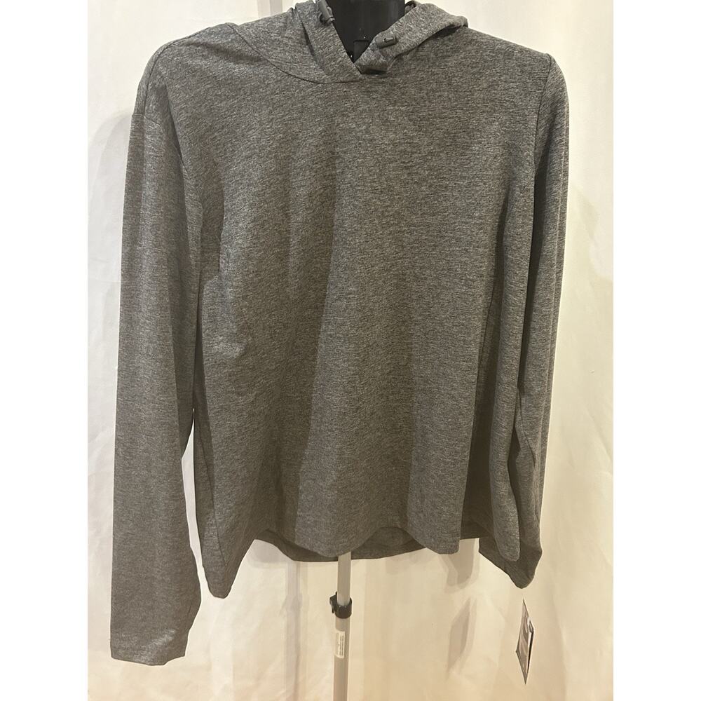 NWT Avia Charcoal Gray LS Hooded Performance Tee Women's size XXXL